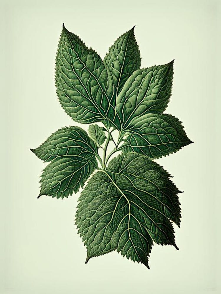 Australian Native Mint Leaf Vintage Botanical 2