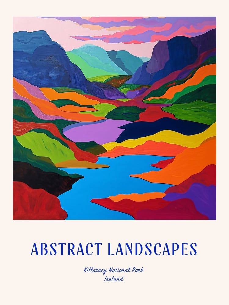 Colourful Abstract Killarney National Park Ireland 2 Poster Blue