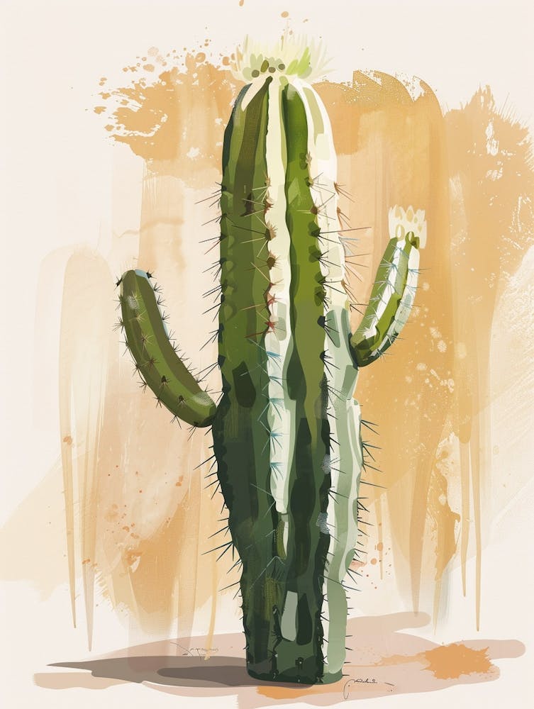 Gymnocalycium Cactus Minimalist Abstract 1