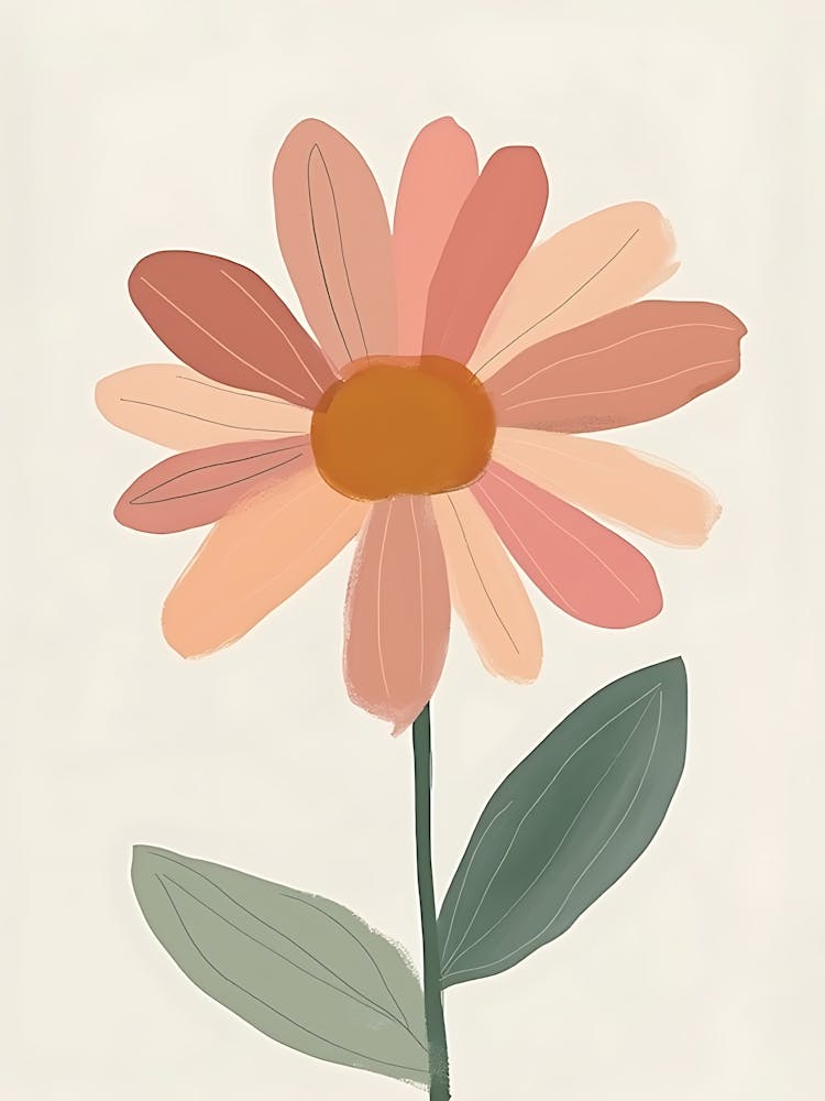 Beige Botanical Balance on Clean Canvas