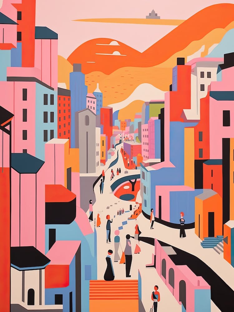 Ipanema Beach, Brazil, Graphic Illustration 1