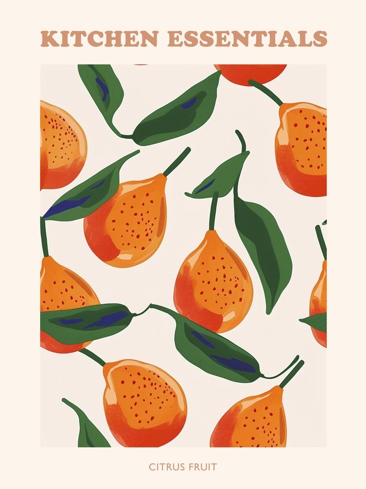 Citrus Fruit Pattern Illustration 2 Poster