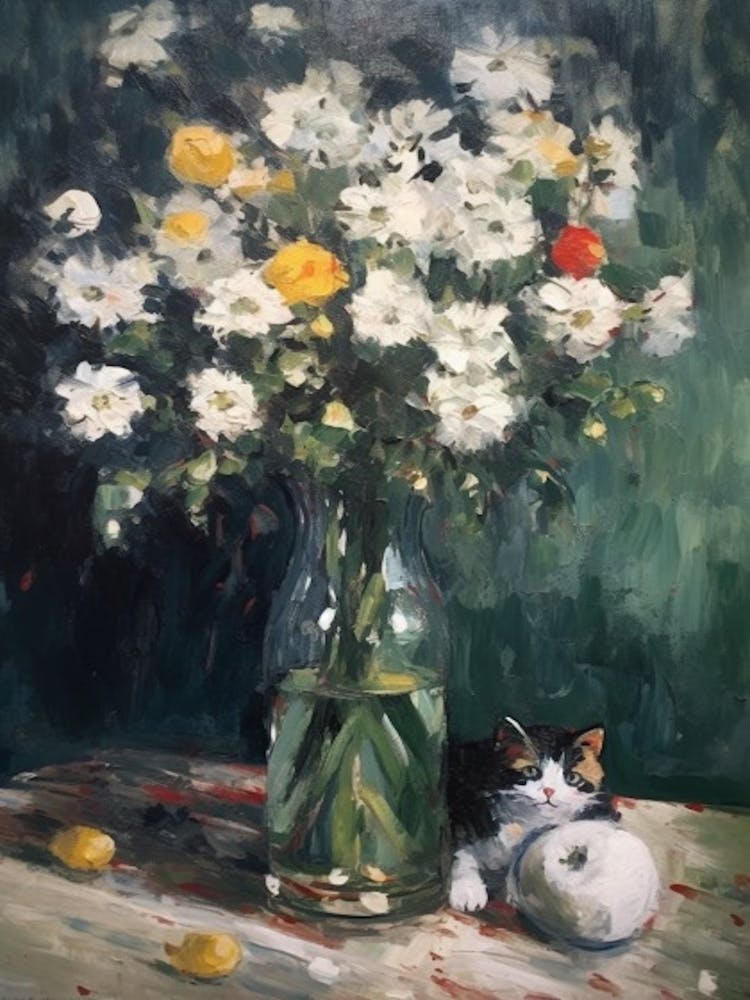 Daisies With A Cat 1