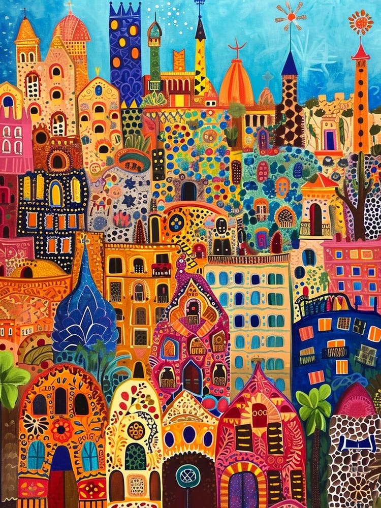 Kitsch Colourful Old Cityscape 4
