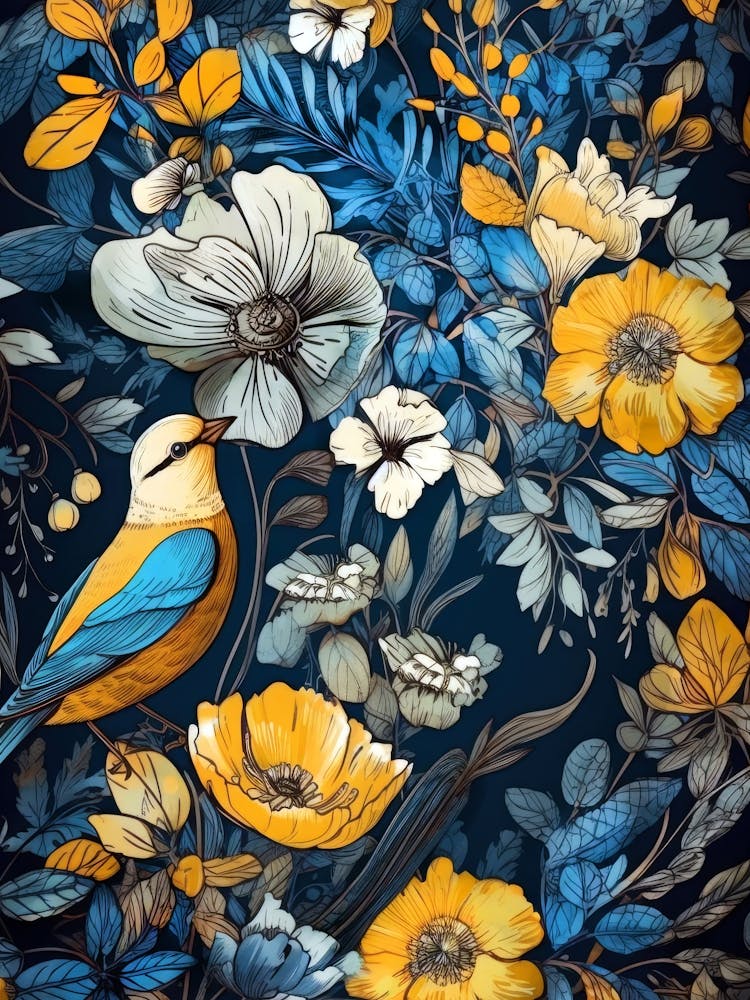 Bird And Flowers nature meadow