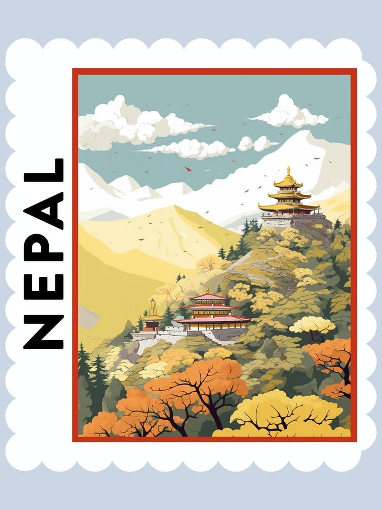 Nepal 1 Travel Stamp Poster