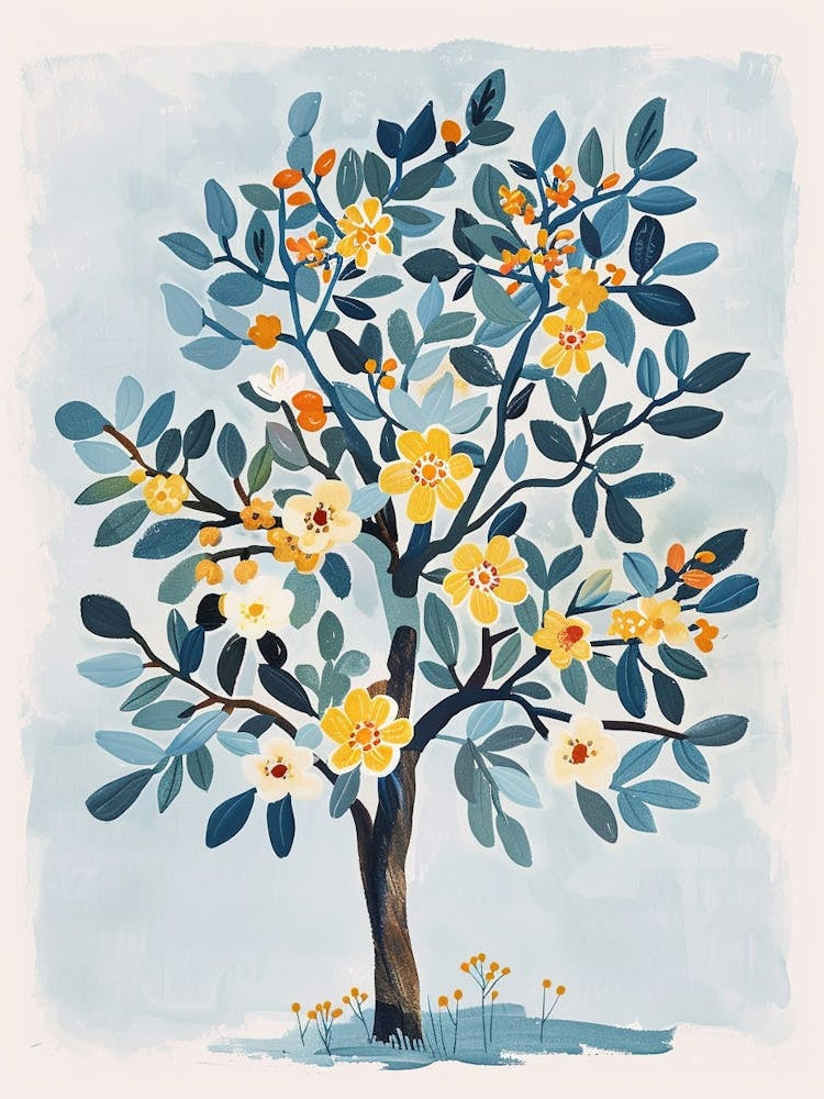 Chestnut Tree Flat Illustration 6