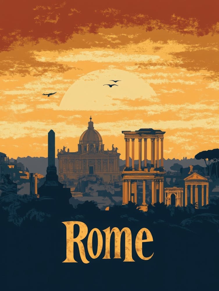 Aihrgdesign A Mid Century Modern Travel Poster For Rome Showi 91fa7ee8 9b81 42f0 855e B9629ea478d4 2