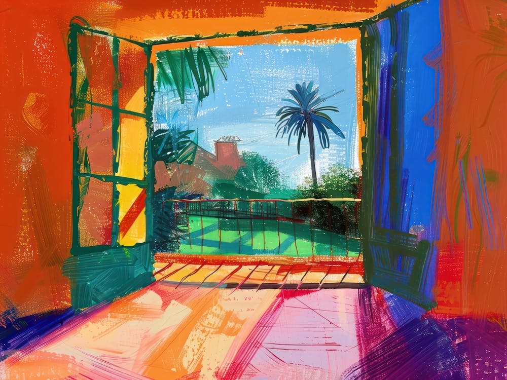 Malaga From The Window View Painting 4