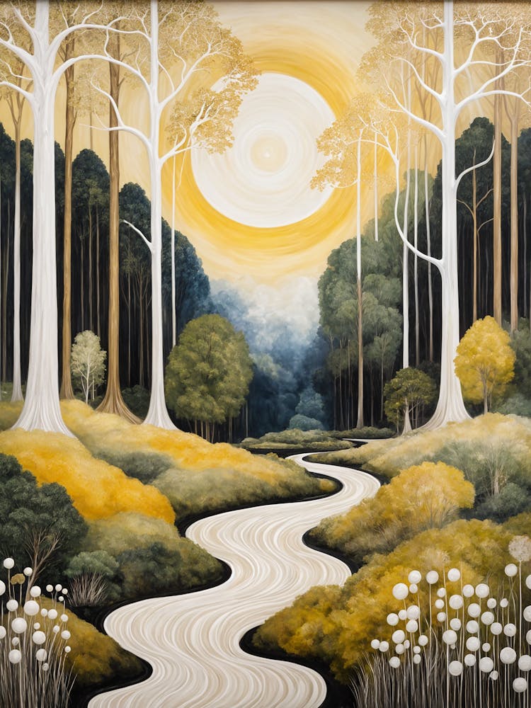 Dreamy River In The Forest