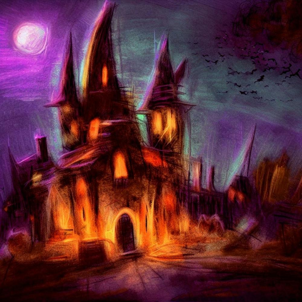Halloween Castle Crayon