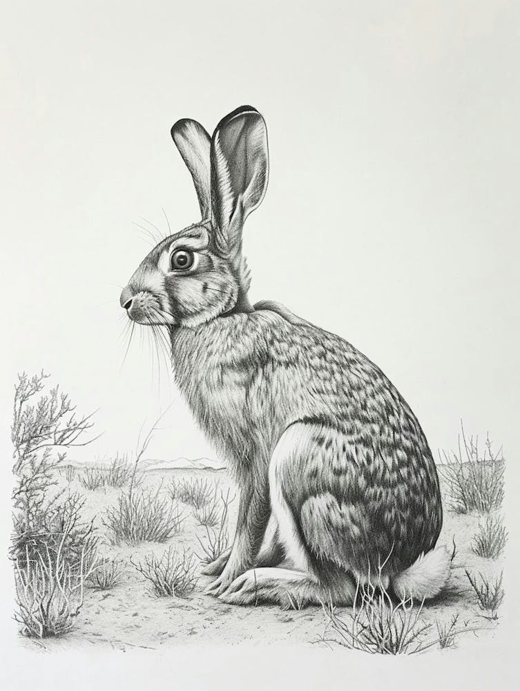American Sable Rabbit Drawing 3