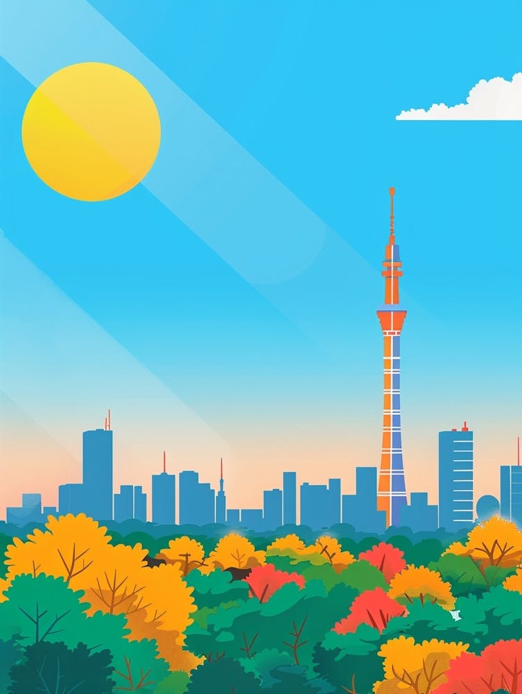 Tokyo Japon 5 Illustration Colorée