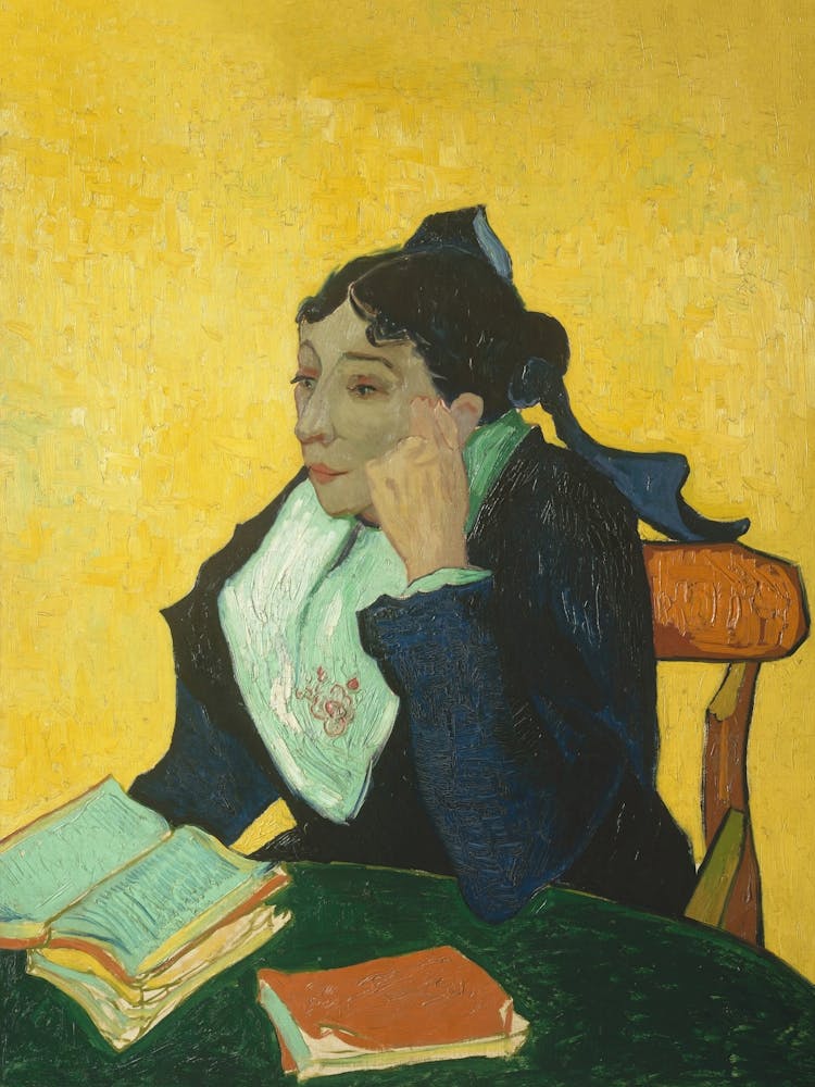 Woman Reading, Van Gogh, Madam Ginoux, Colorful Vintage Portrait Art