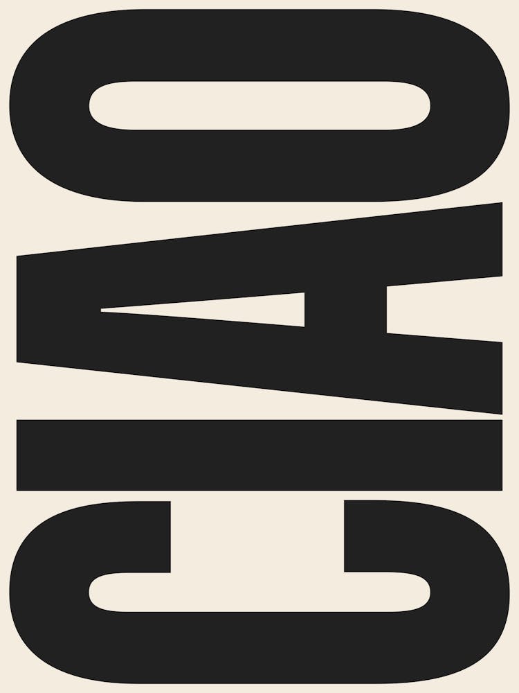 Ciao Typography - Black and Beige
