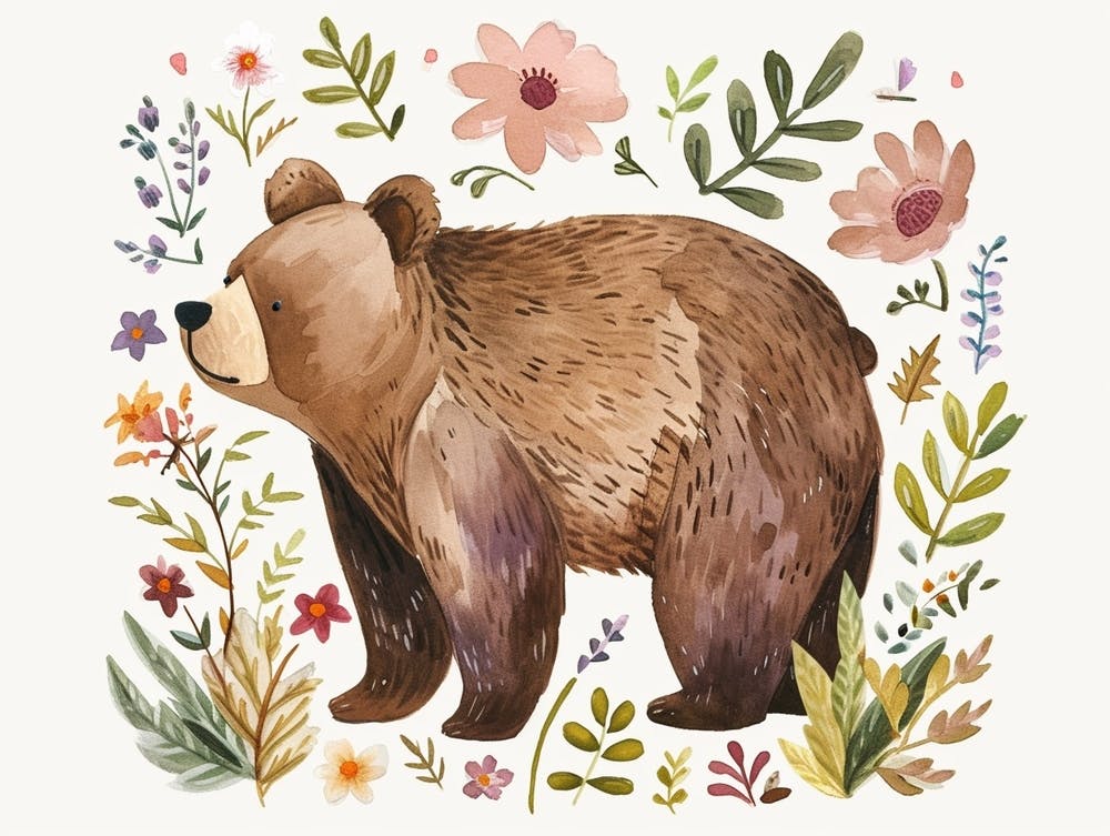 Little Floral Brown Bear 1