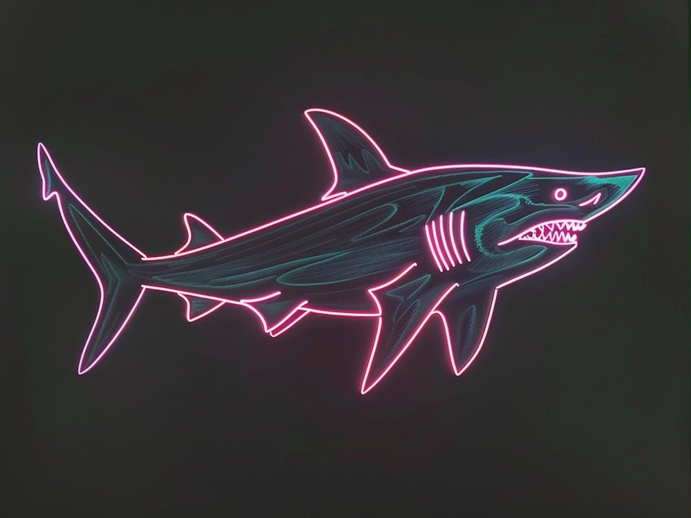 Neon Red Mako Shark 4