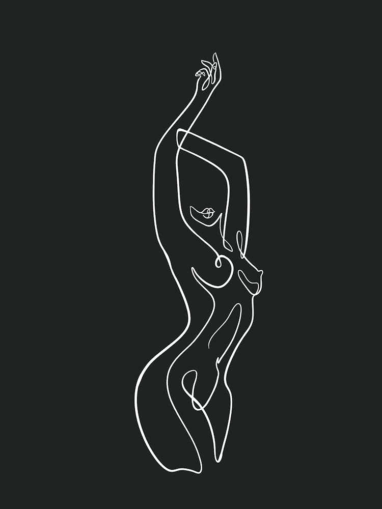 Line Drawing Of A Woman Dark 1