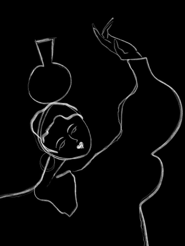 I Am Fine Drawing Of A Woman One Line Black