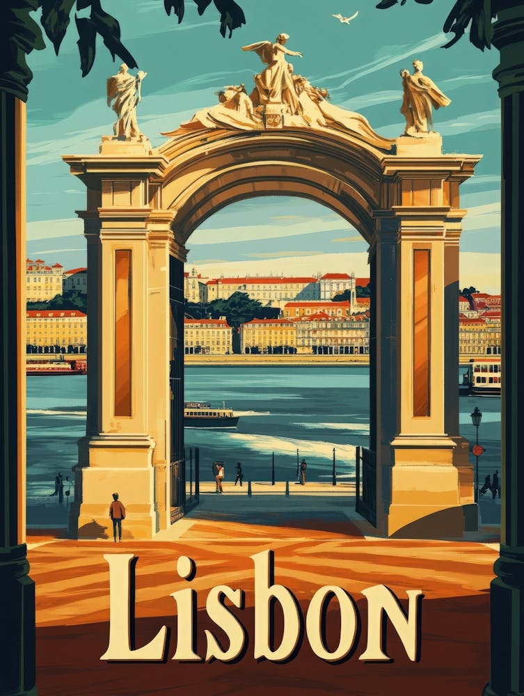 Aihrgdesign A Retro Travel Poster For Lisbon Featuring The Ma 82e0351c C5d1 4f6b 996c 01ef34644701 0