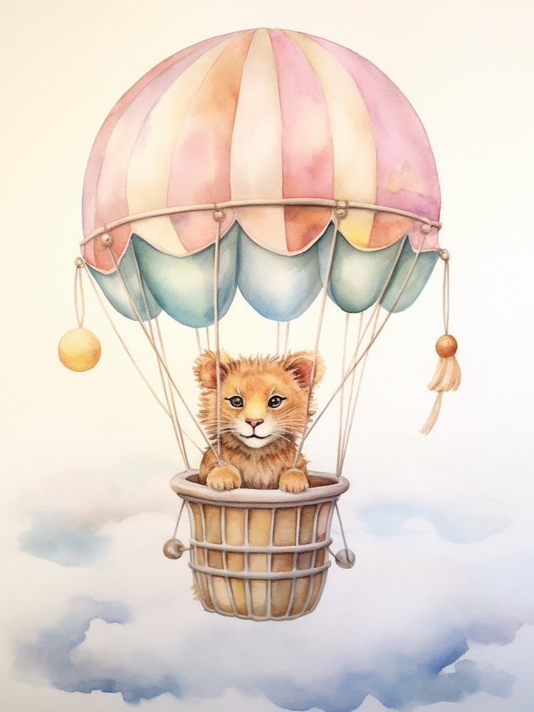 Baby Lion 2 In A Hot Air Balloon