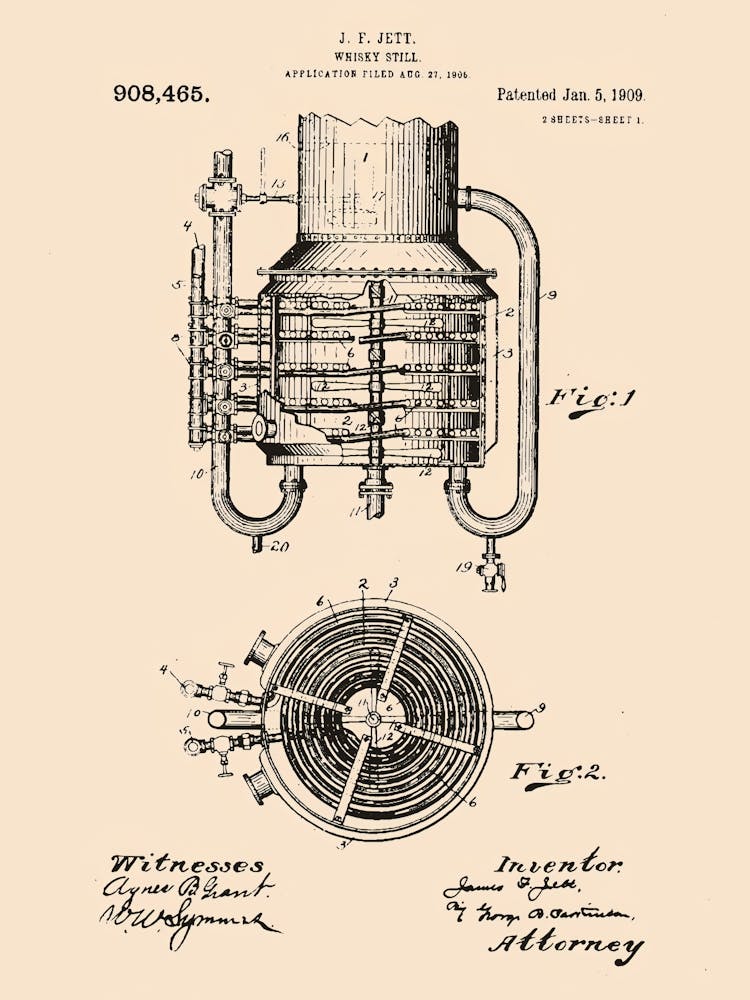Whiskey Still Patent Patent Vintage Poster