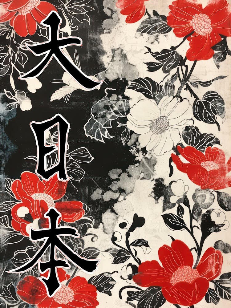 Great Japan Hokusai Poster Japanese Flowers 23