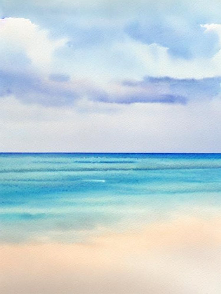 Eagle Beach 2, Aruba Watercolour