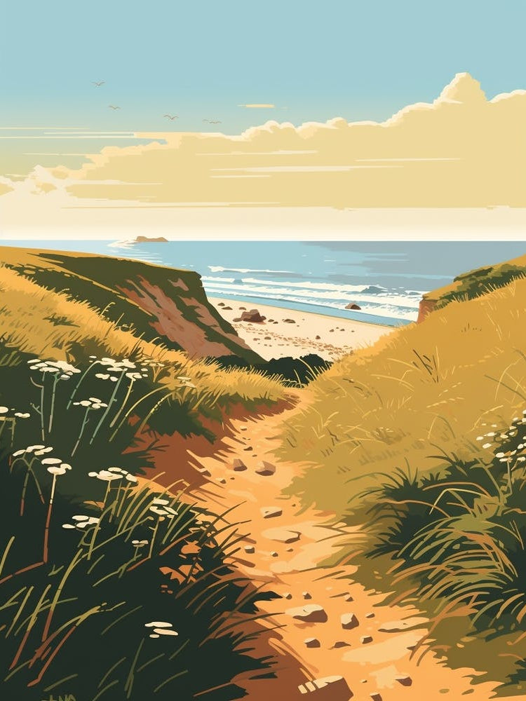 The South West Coast Path England 2 Hiking Trail Landscape