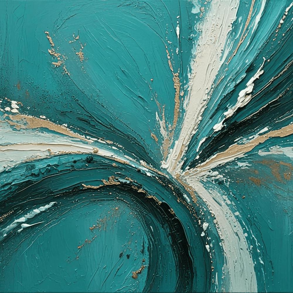 Teal & Gold Abstract 2
