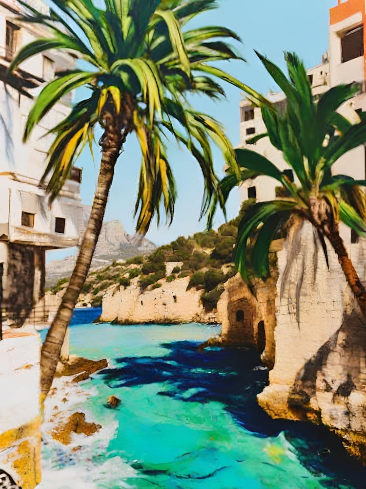 Palm Trees By The Sea