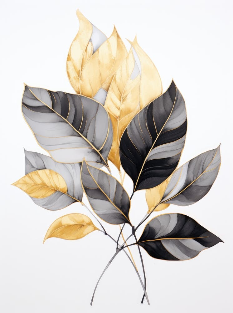 Gold And Black Leaves 1