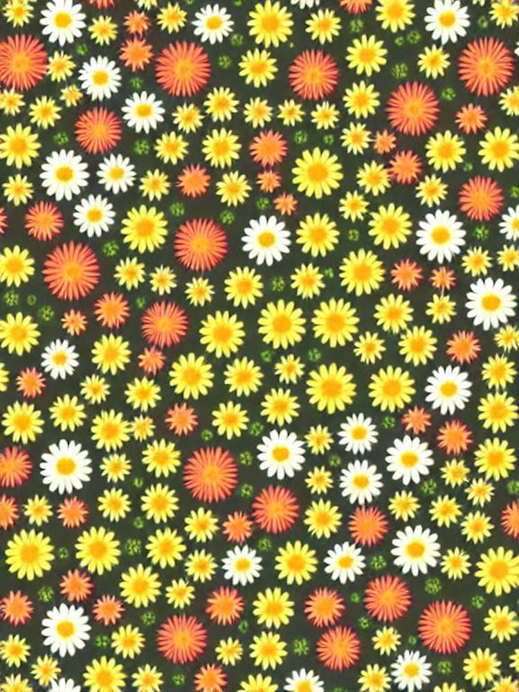 Daisies 2 Repeat Retro Flower