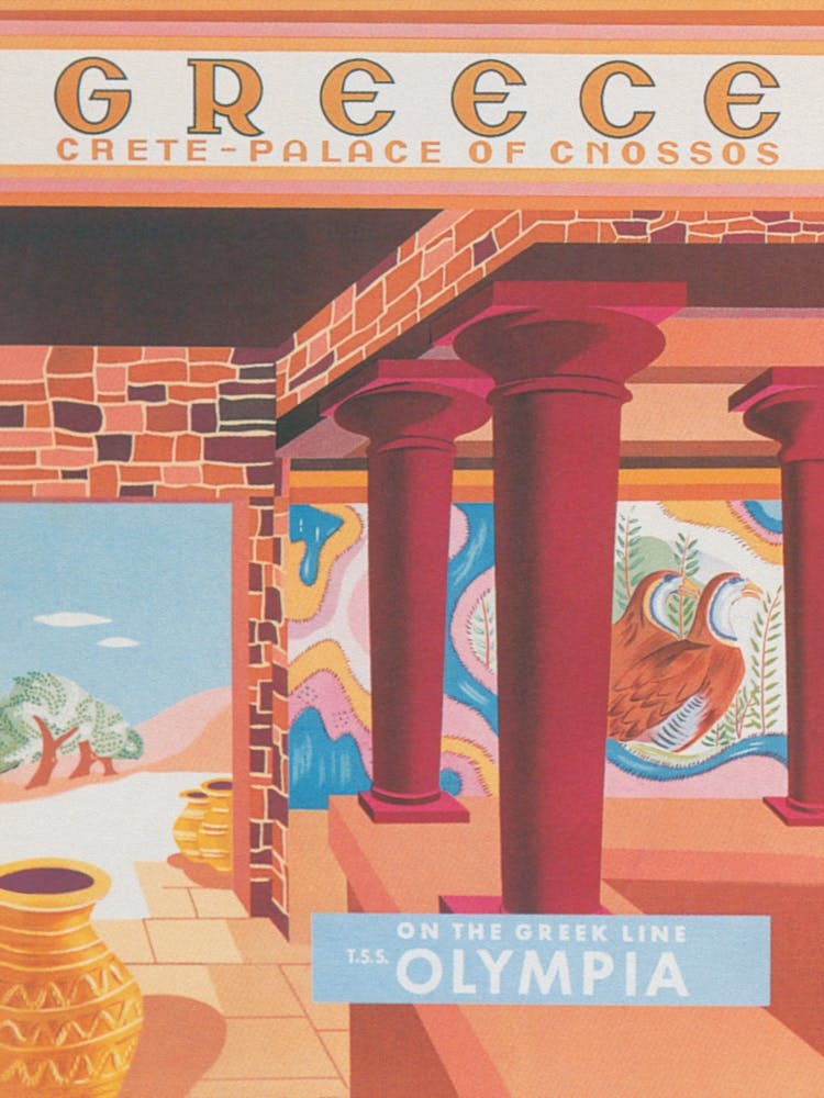 Grèce Affiche de voyage vintage, Crète