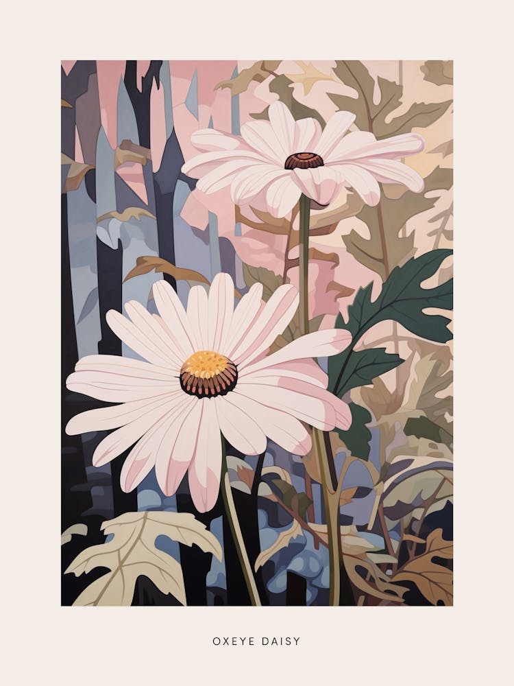 Flower Illustration Oxeye Daisy 2 Poster