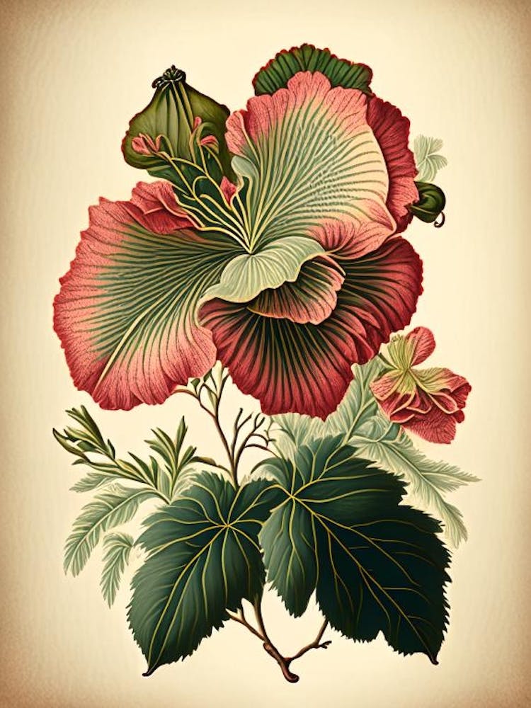 Hibiscus Herb Vintage Botanical