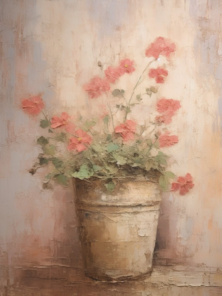 Geraniums In A Pot 1