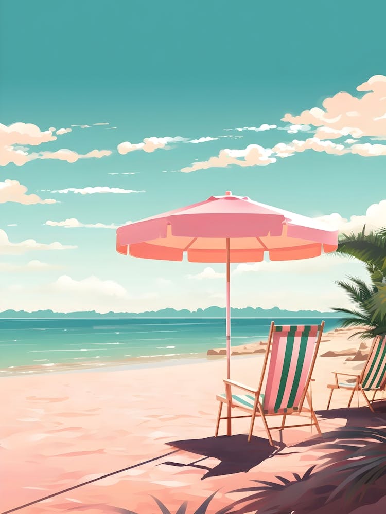 Beach Chairs And Umbrella 2