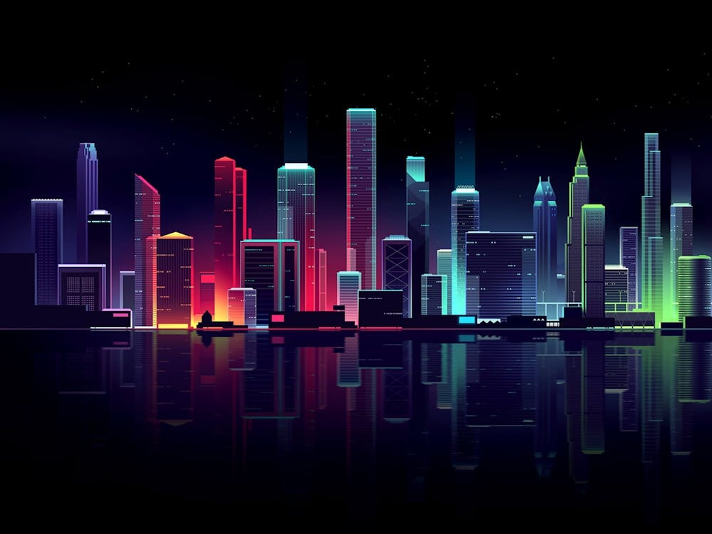 Neon City Skyline