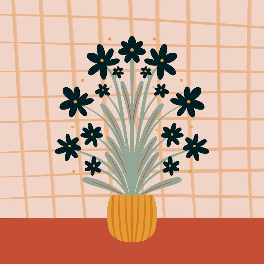 Retro Floral Vase