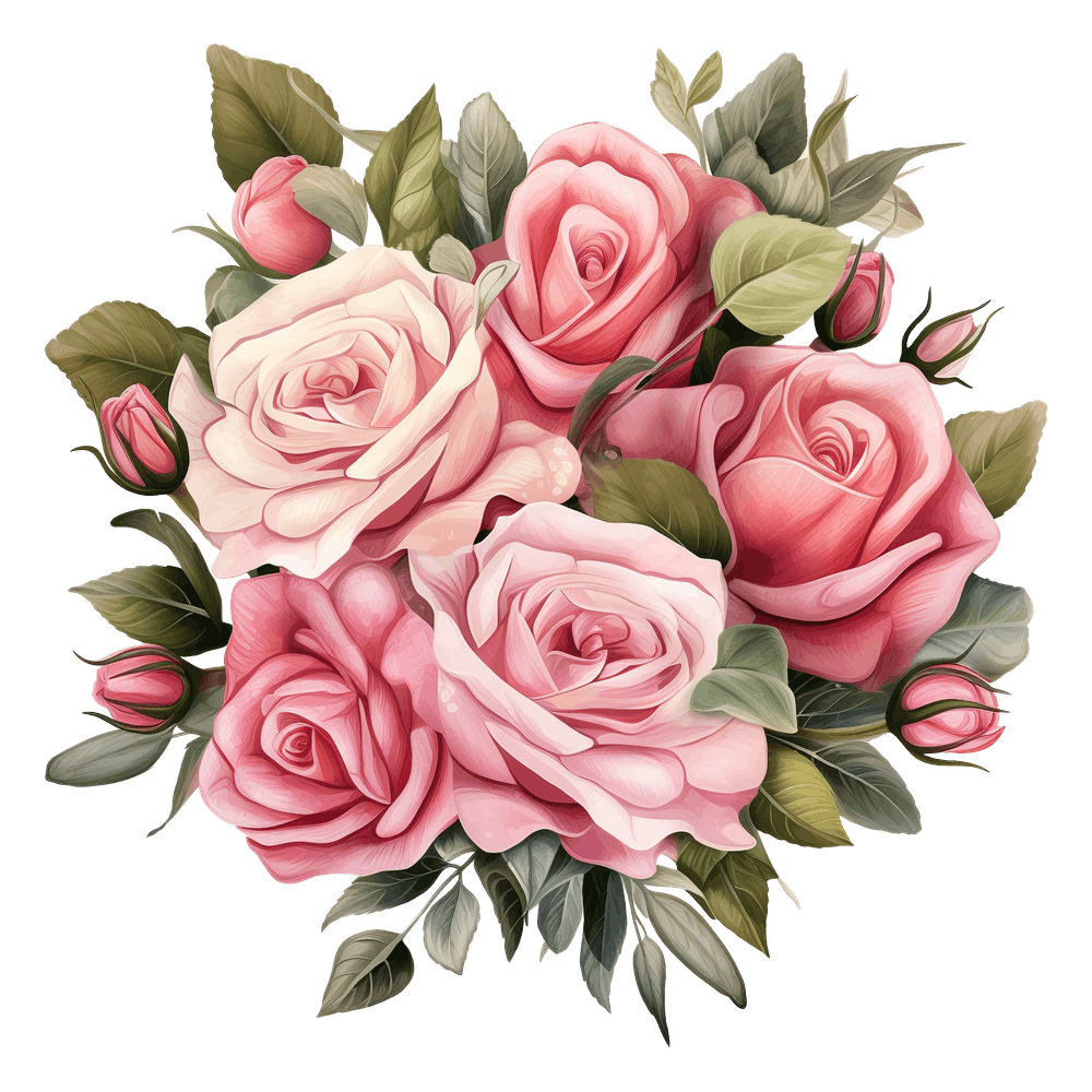 Bouquet Of Pink Roses 3