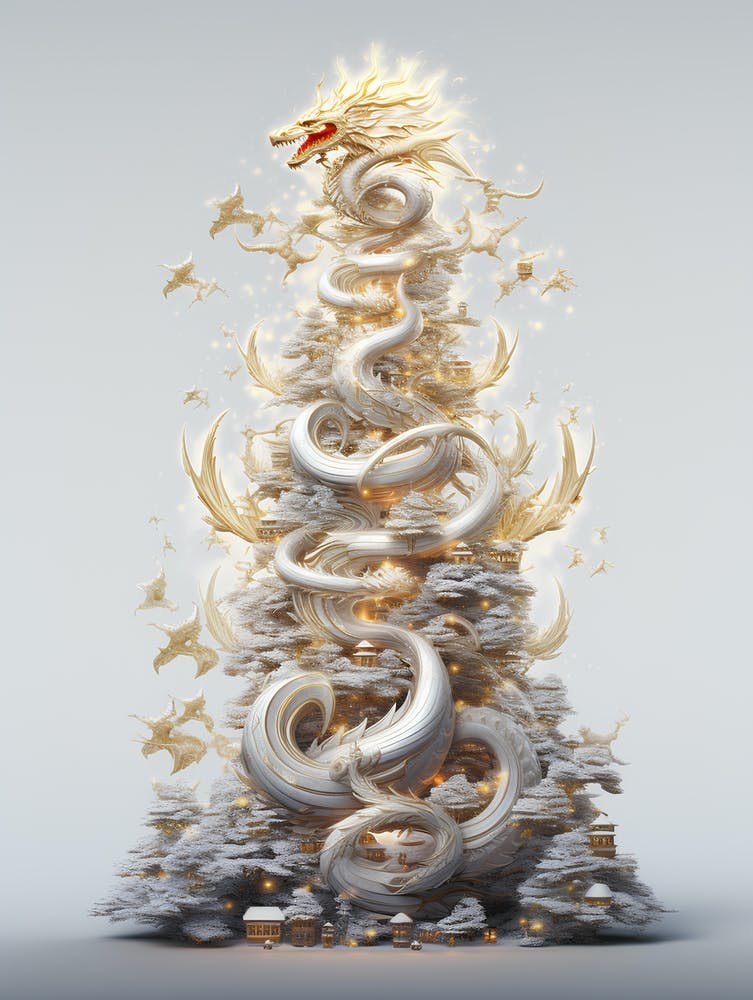Futuristic Dragon Christmas Tree