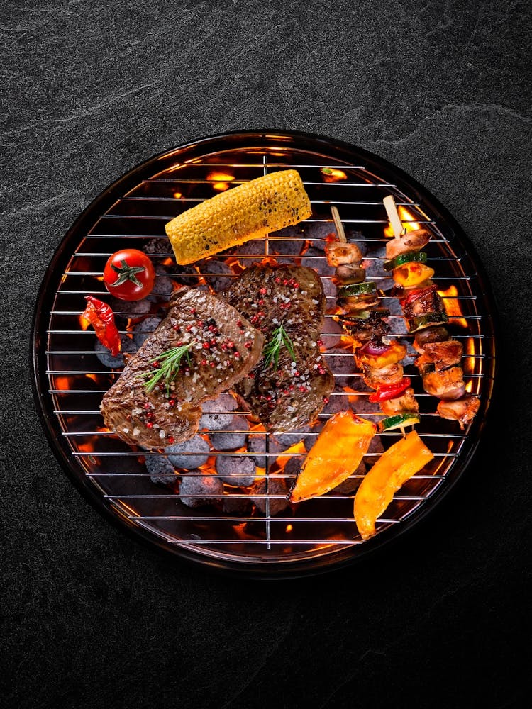 Grill BBQ — Food kitchen poster/blackboard, photo art 1