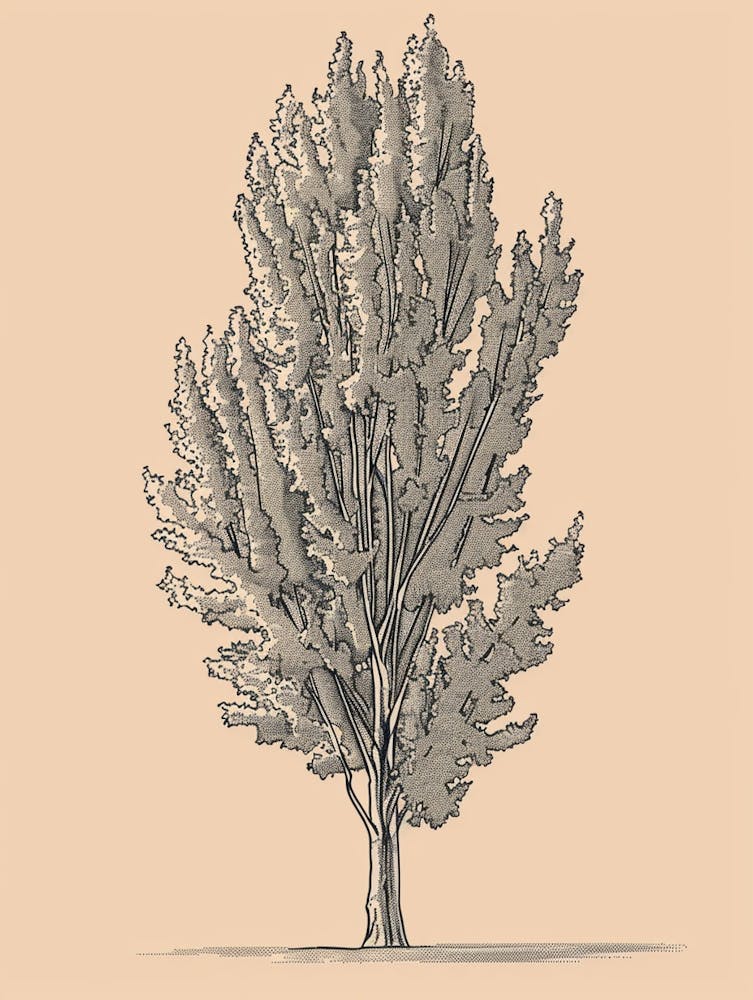 Poplar Tree Minimalistic Drawing 2
