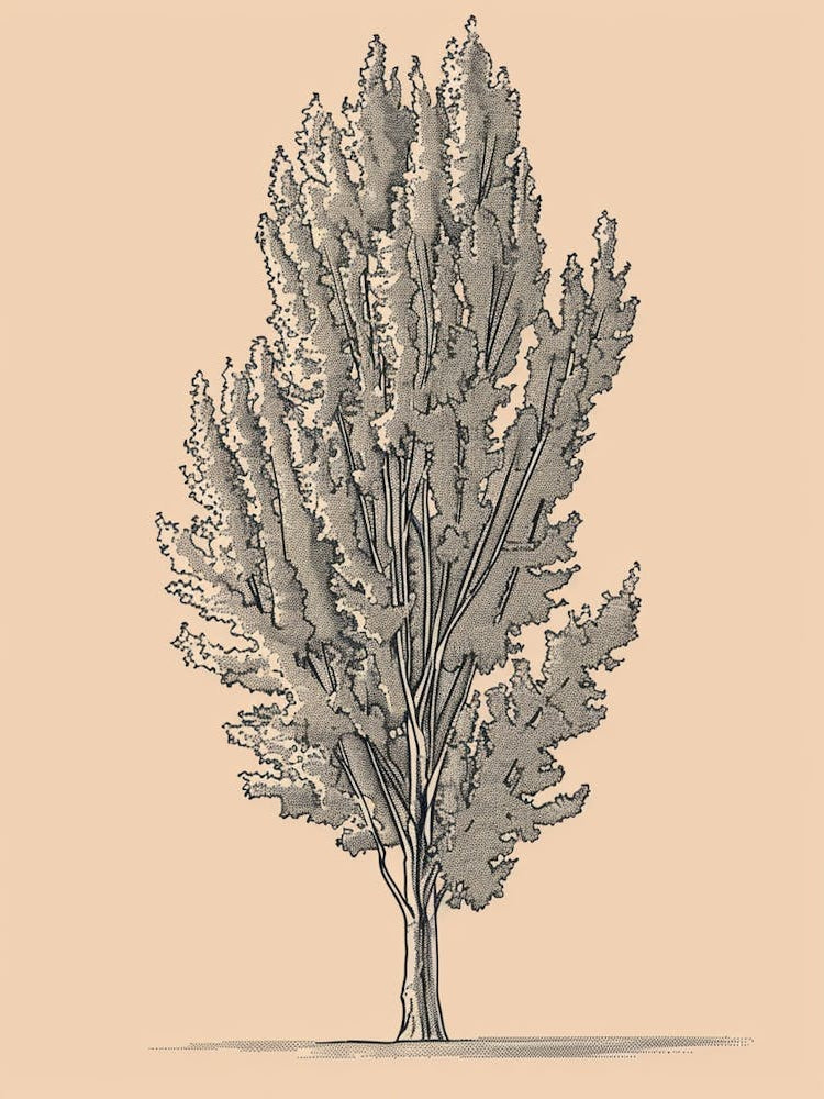 Poplar Tree Minimalistic Drawing 2