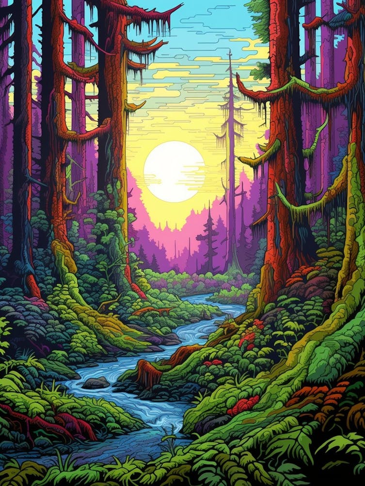 Hoh Rainforest Pixel Art 3