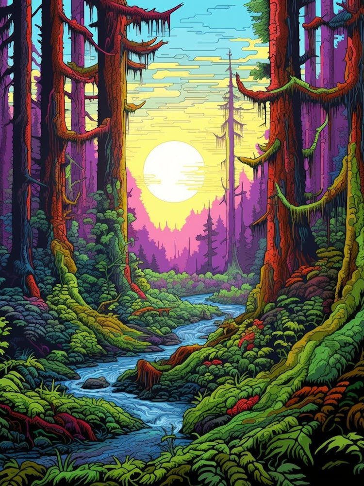 Hoh Rainforest Pixel Art 3