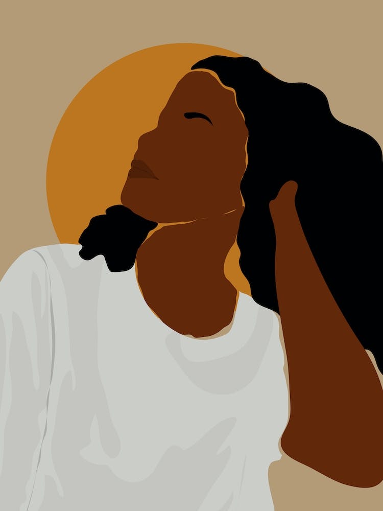 Illustration Of A Woman With Long Hair