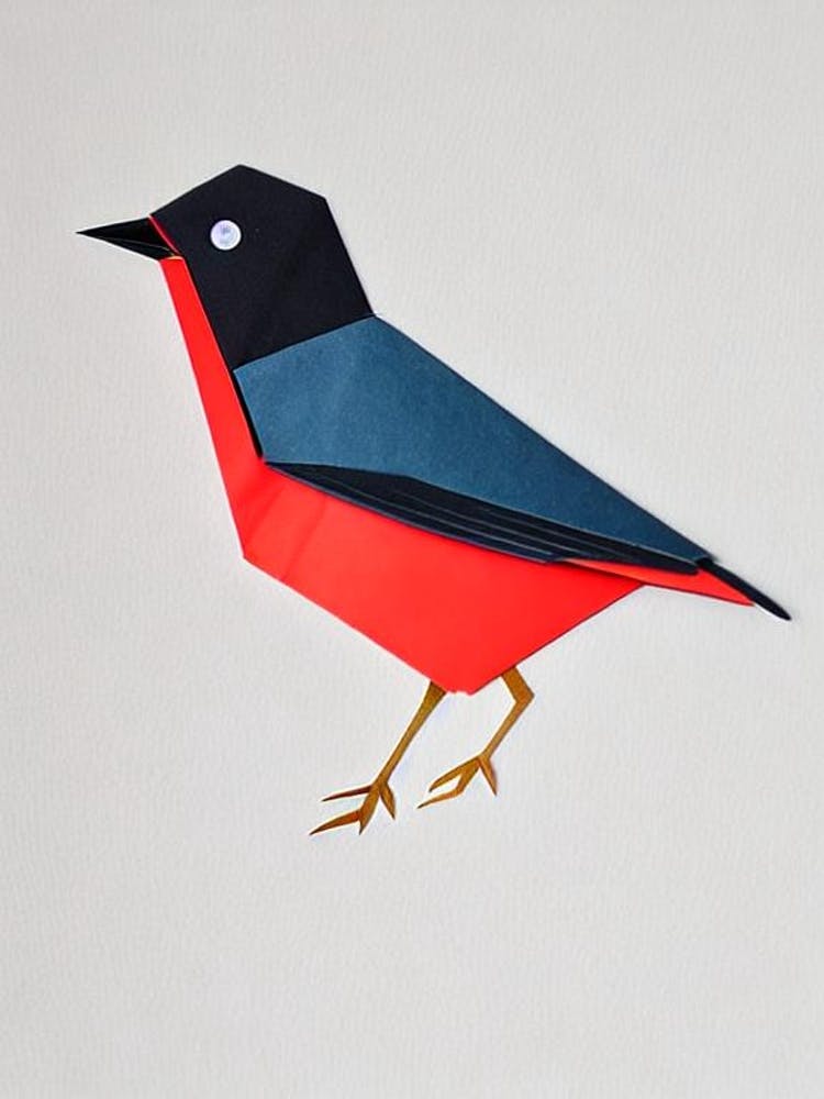 European Robin Origami Bird