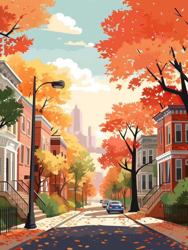 Washington In Autumn Fall Travel Art 5